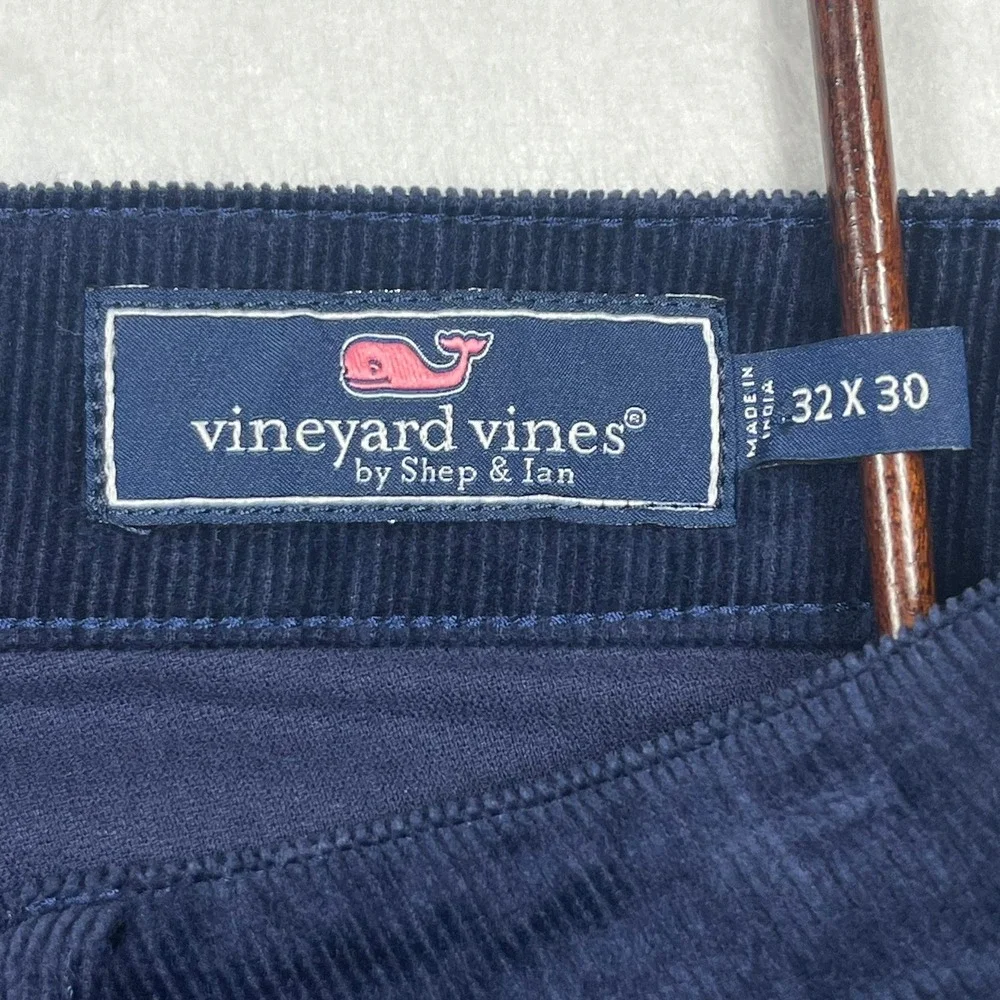 Vineyard Vines Corduroy Pants Mens 32x30 Navy Blue Slim Straight 1P001203 Preppy
